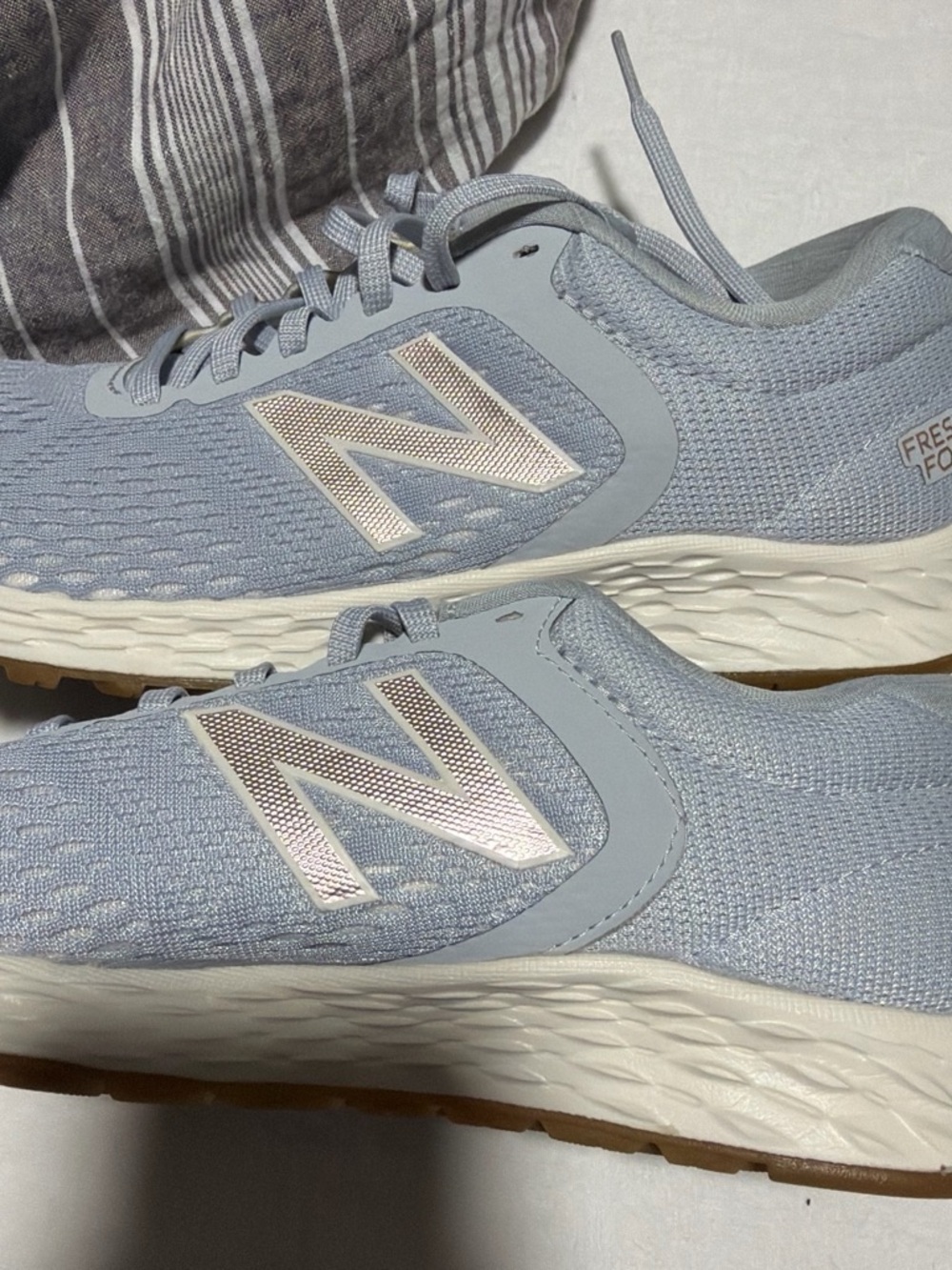 New Balance Women's Light Blue Fresh Foam Running Sneakers with White Logo
